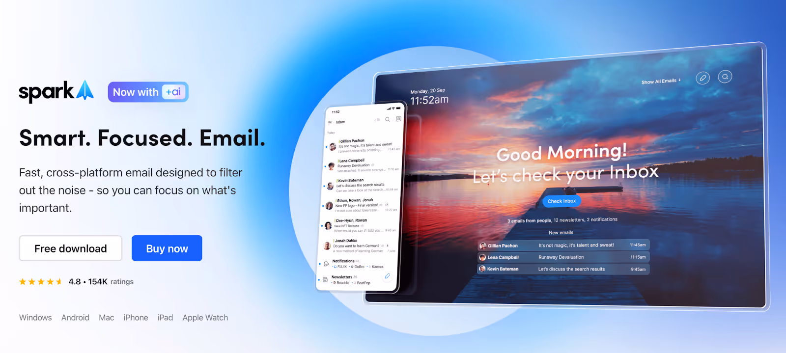 screenshot of Spark homepage