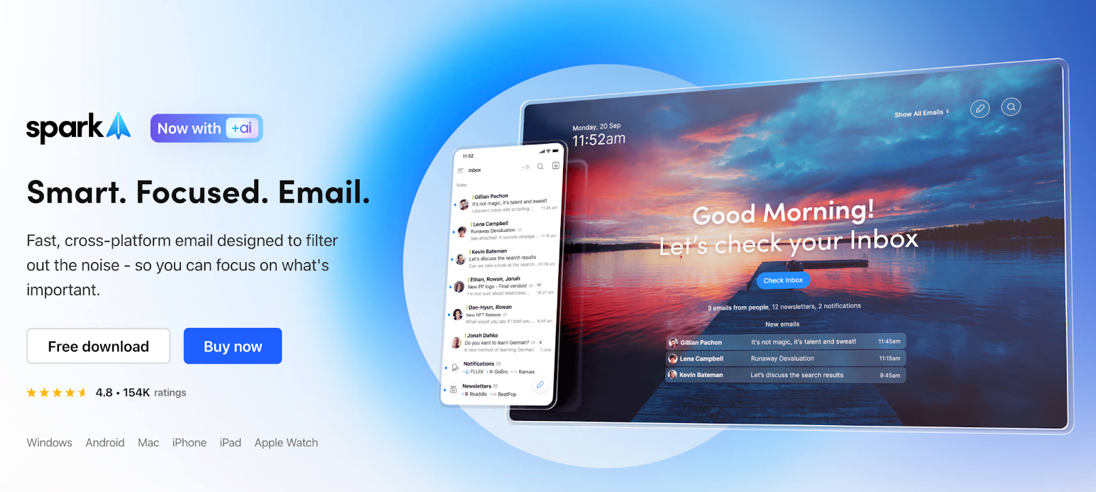 screenshot of Spark homepage