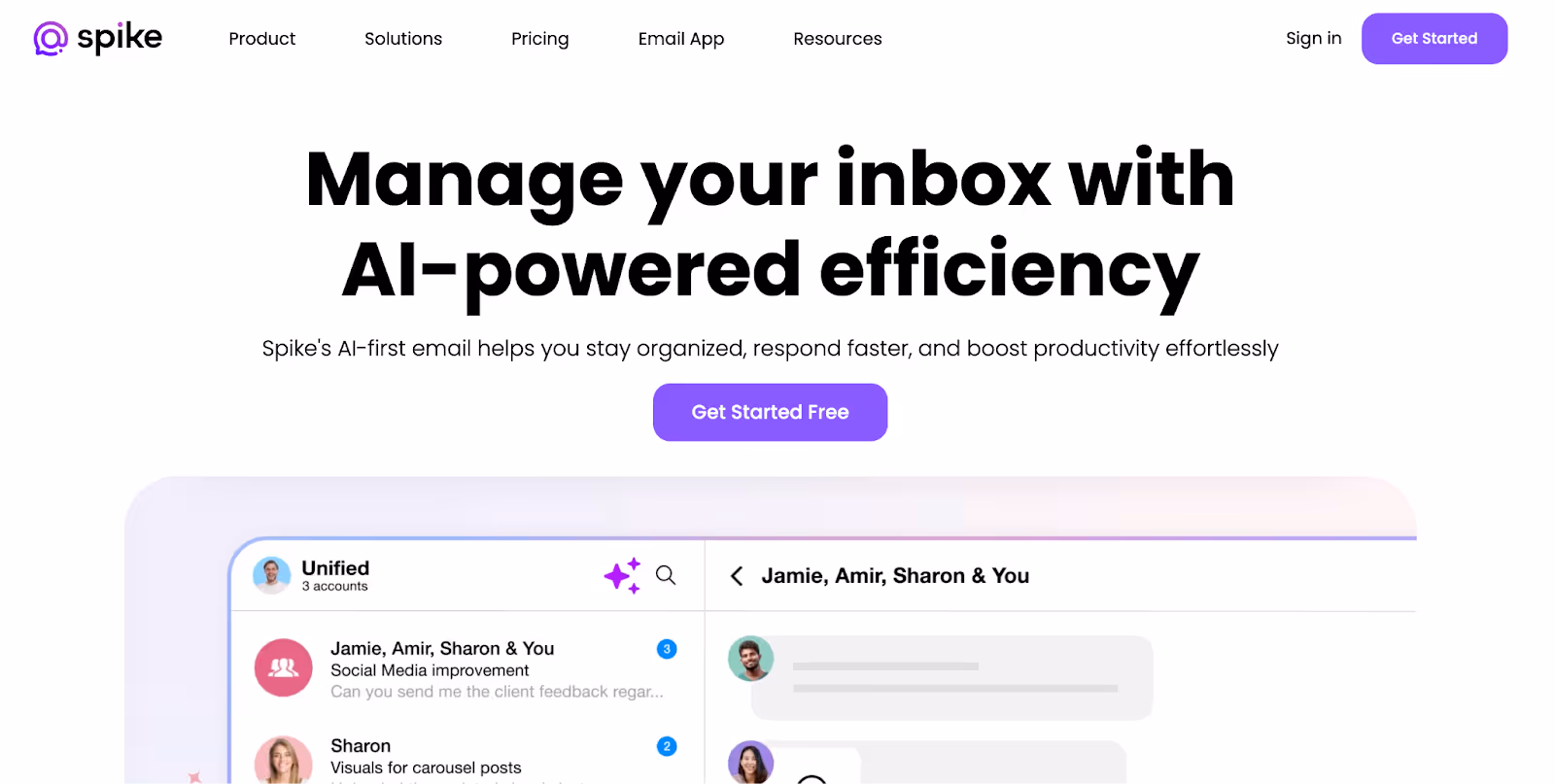 screenshot of Spike homepage