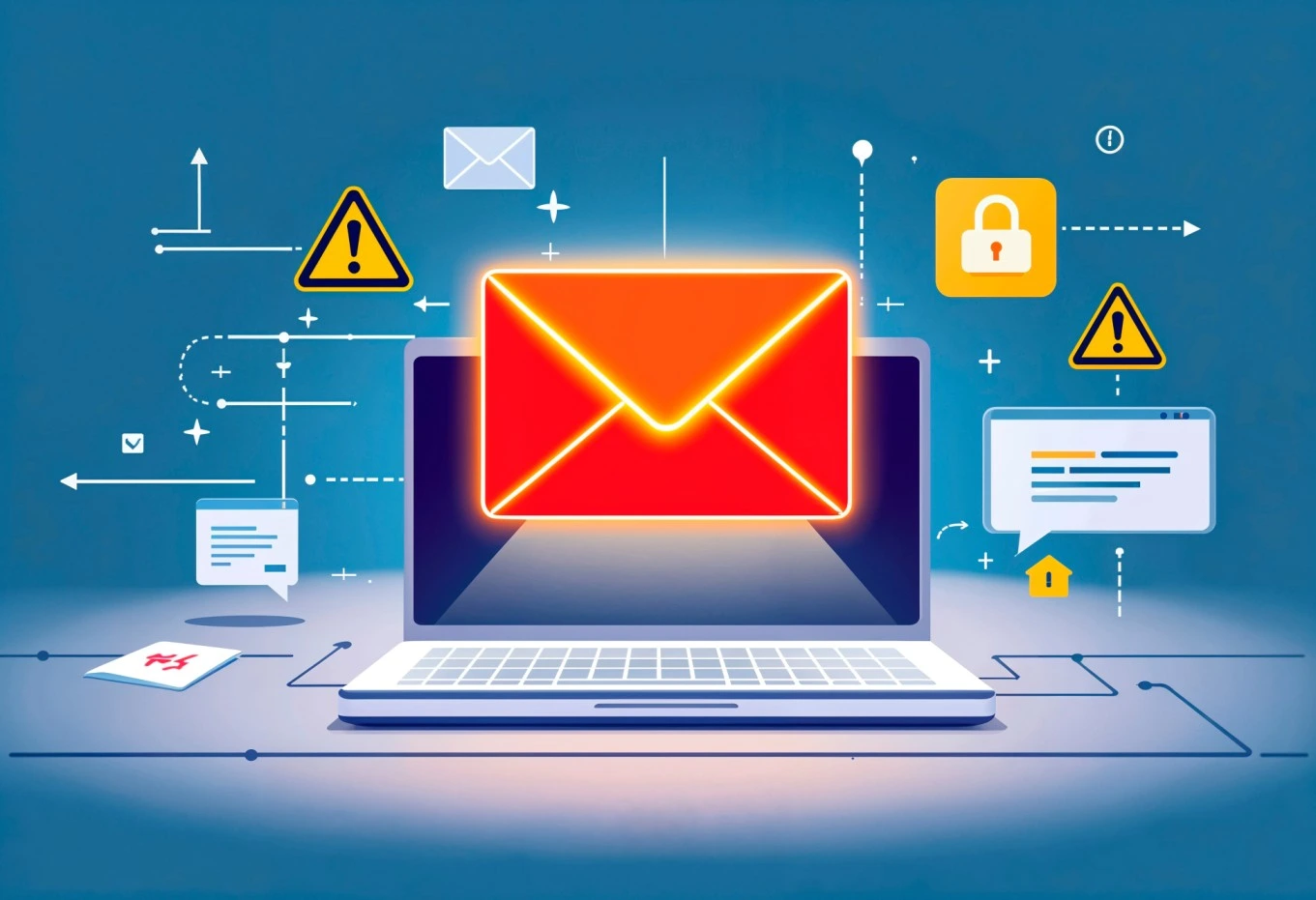 Secure email encryption on Mac and iOS with lock and warning icons