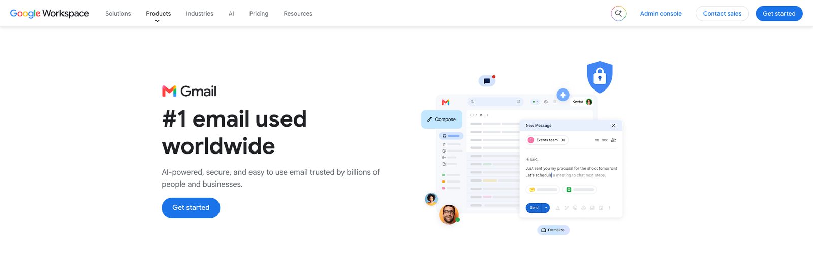 Gmail website showing the Gmail inbox and compose window