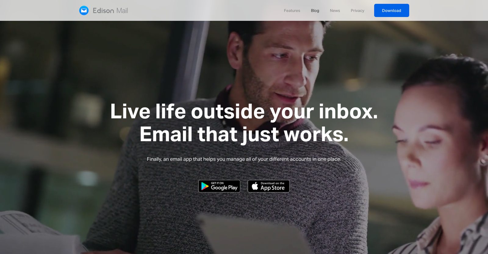 Edison Mail website homepage