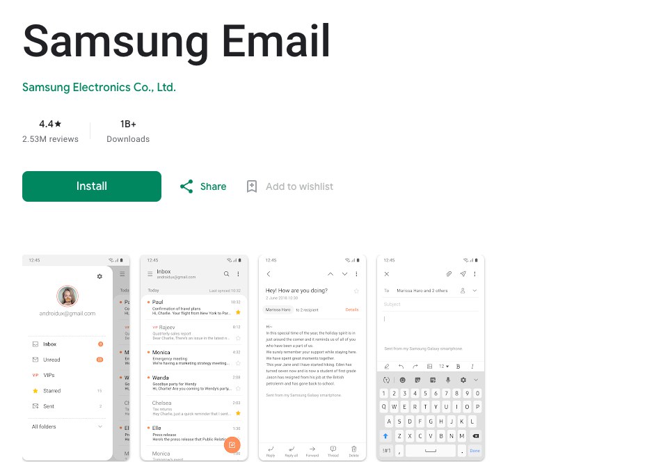 Samsung Email en Google Play