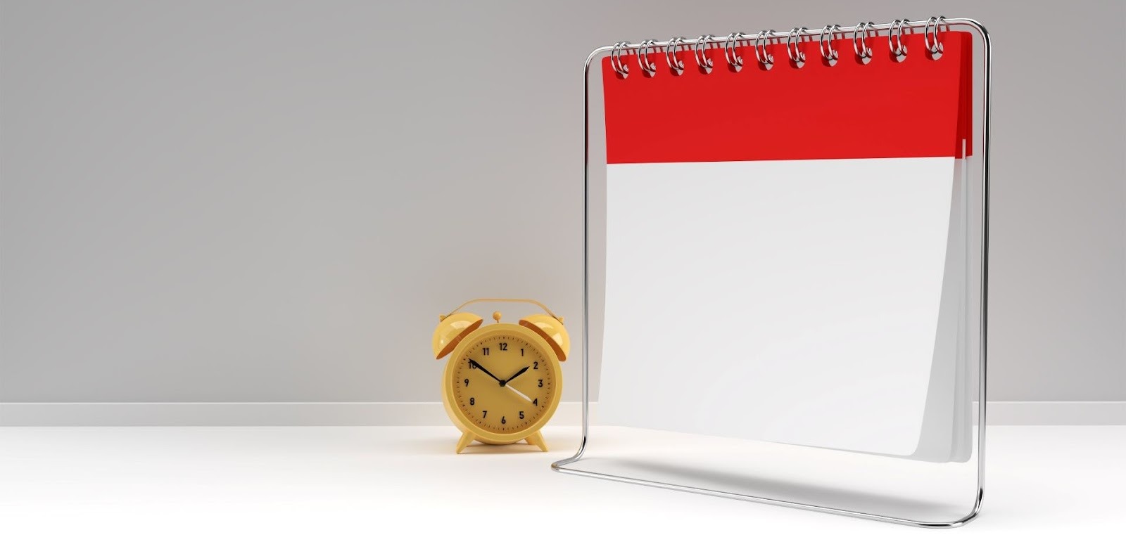 Calendario y reloj representando plazos temporales para compra de vehículos