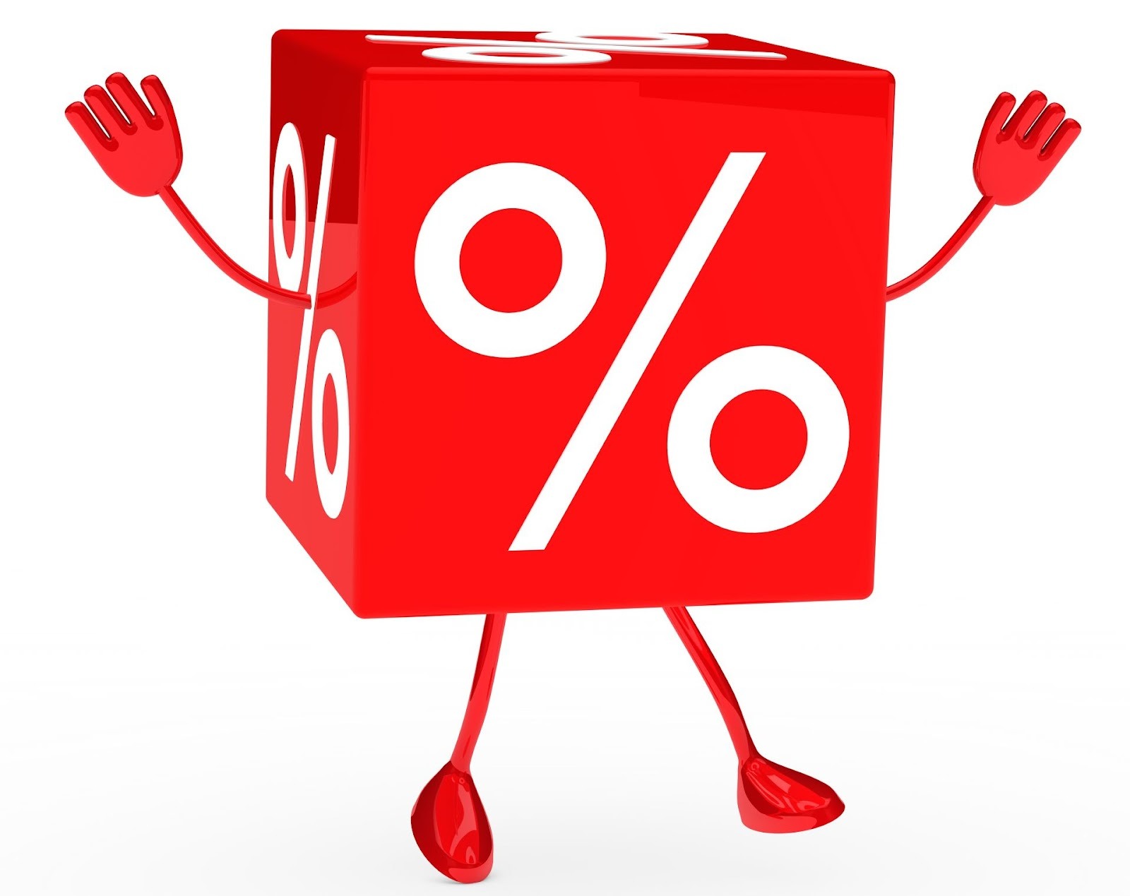 Red percent symbol character showing hidden costs of zero APR financing
