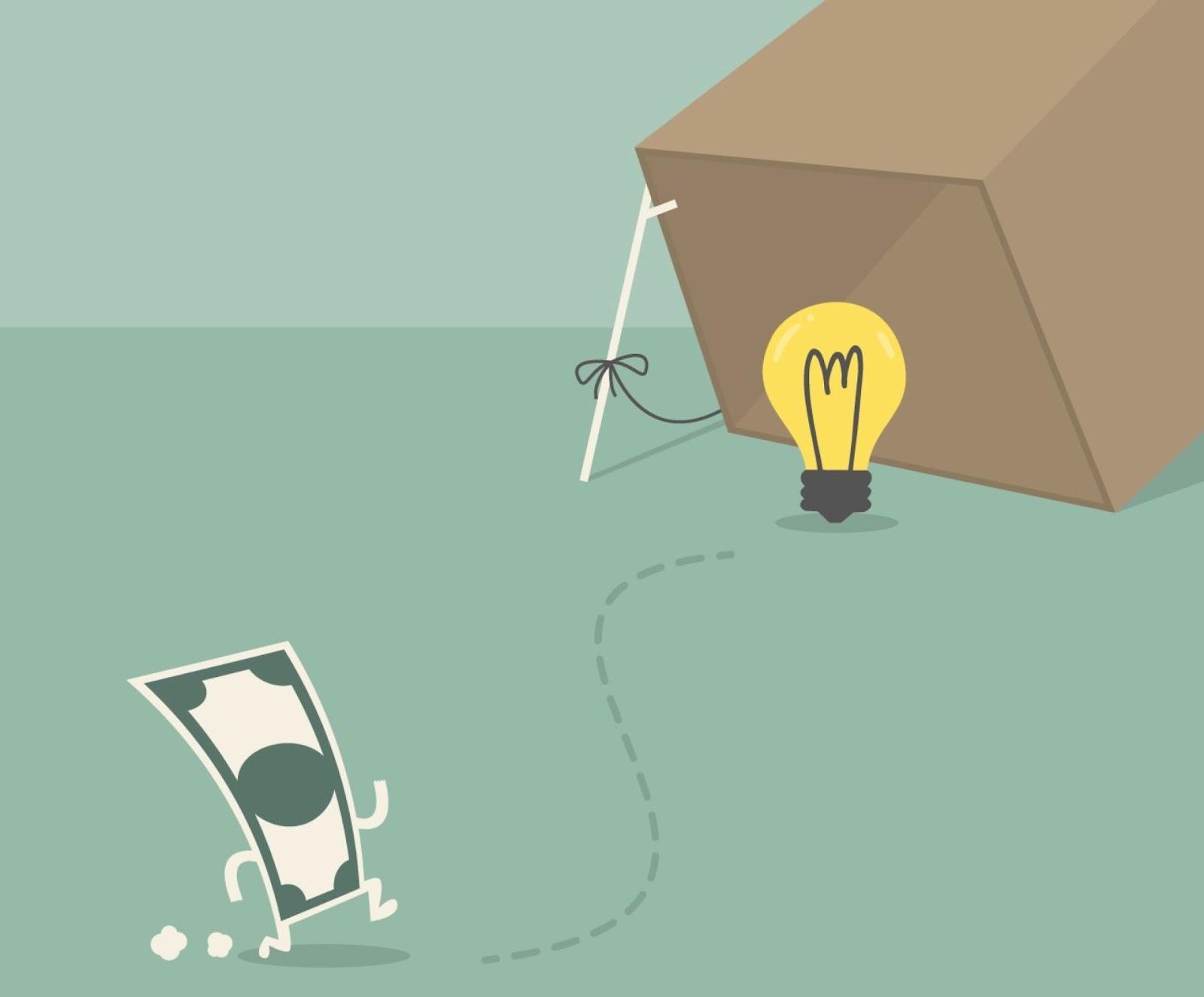 Trampa financiera de créditos automotrices representada con billete cayendo en trampa