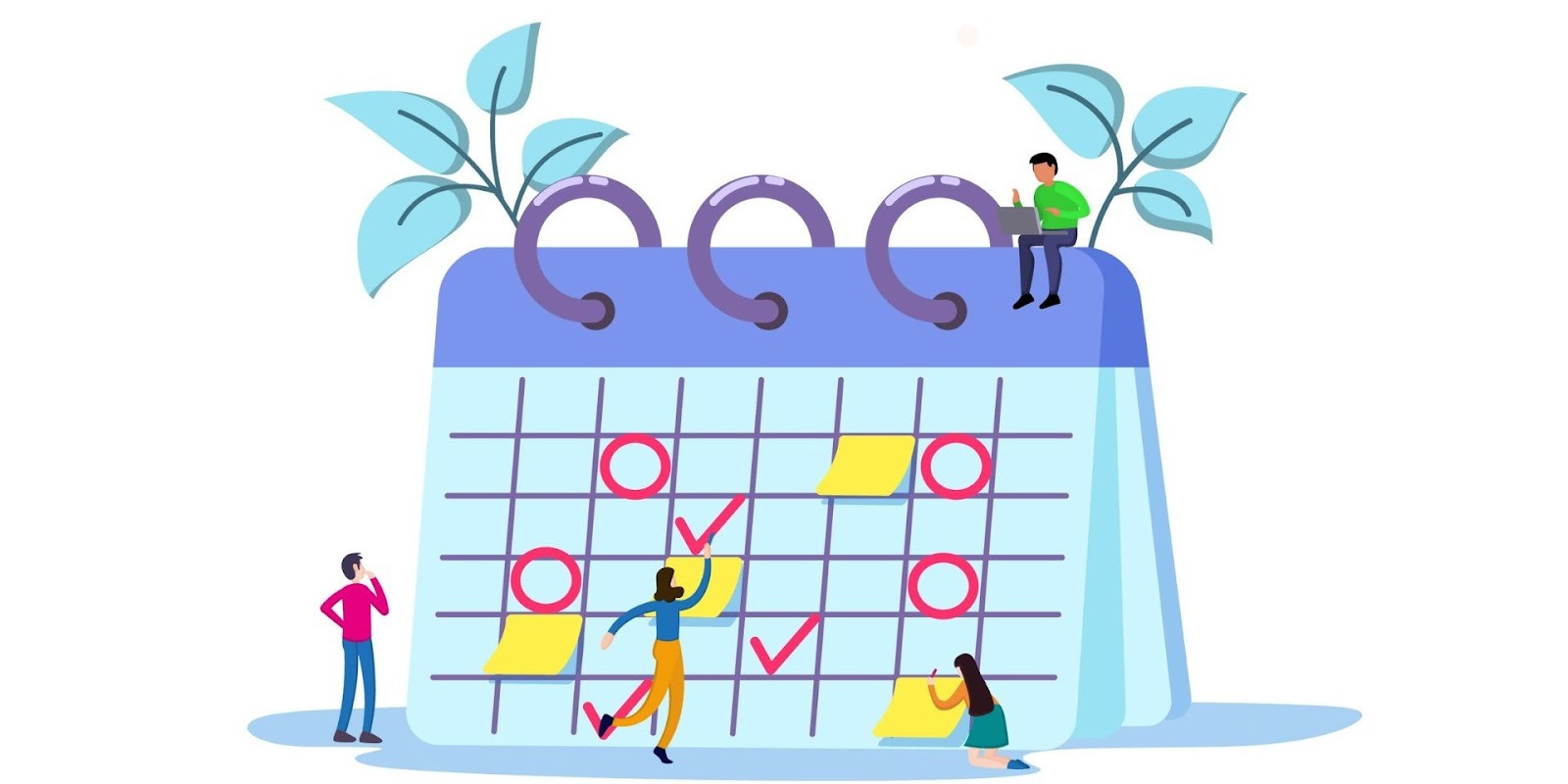 Calendar illustration showing best time to buy a car with scheduled new model year release planning