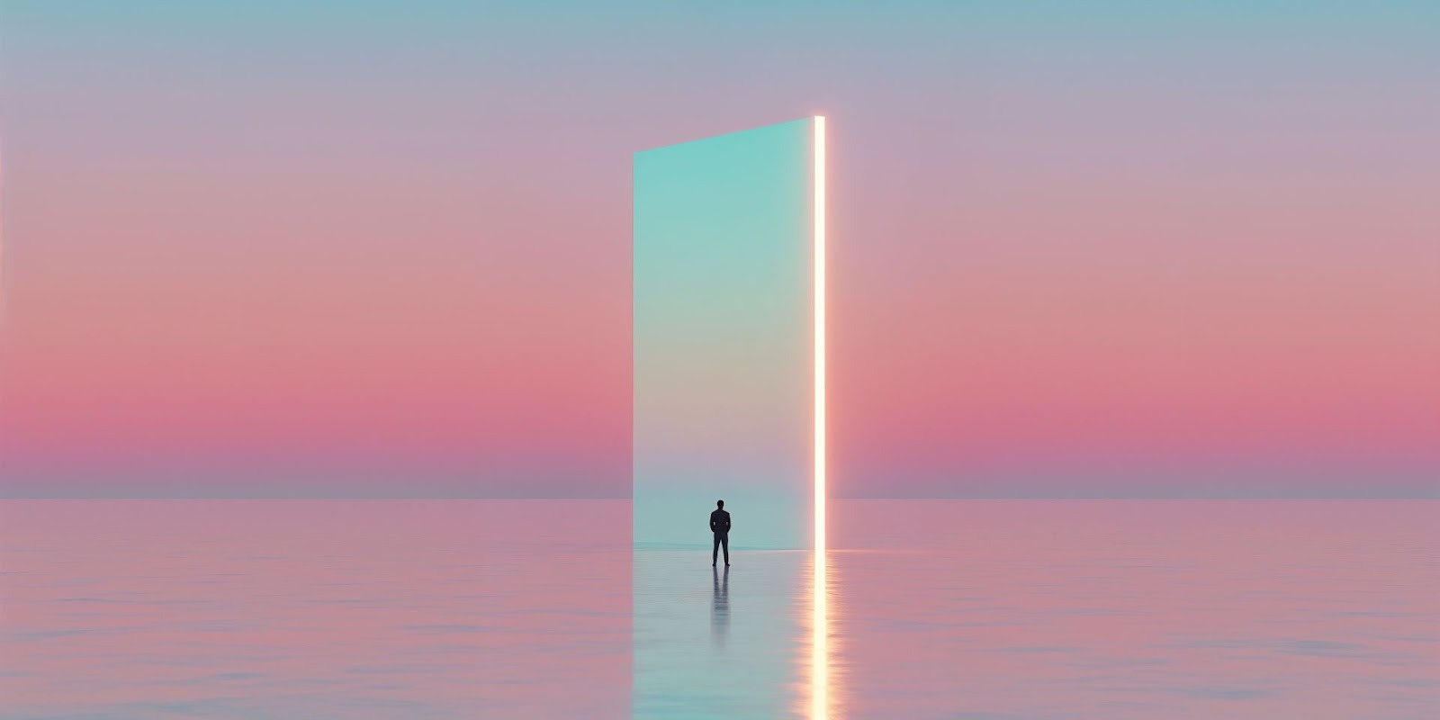 Silueta frente a portal luminoso simbolizando oportunidad de salir del upside down en crédito de auto