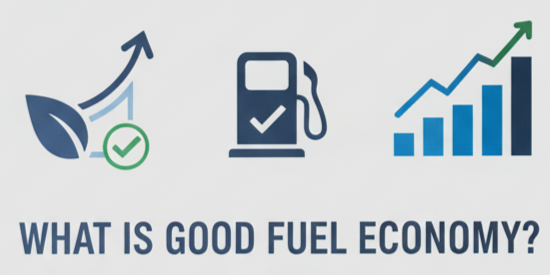 Icons showing checklist car search and mobile app tools for how to find fuel economy of car