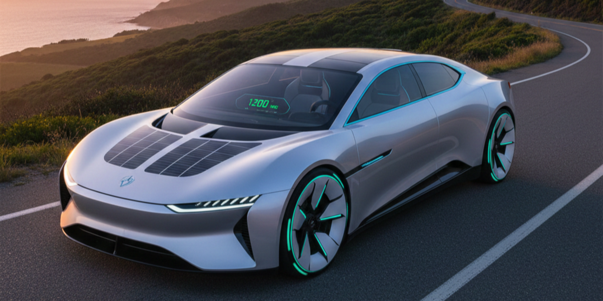 Futuristic solar-powered electric vehicle concept representing ultimate fuel friendly cars technology