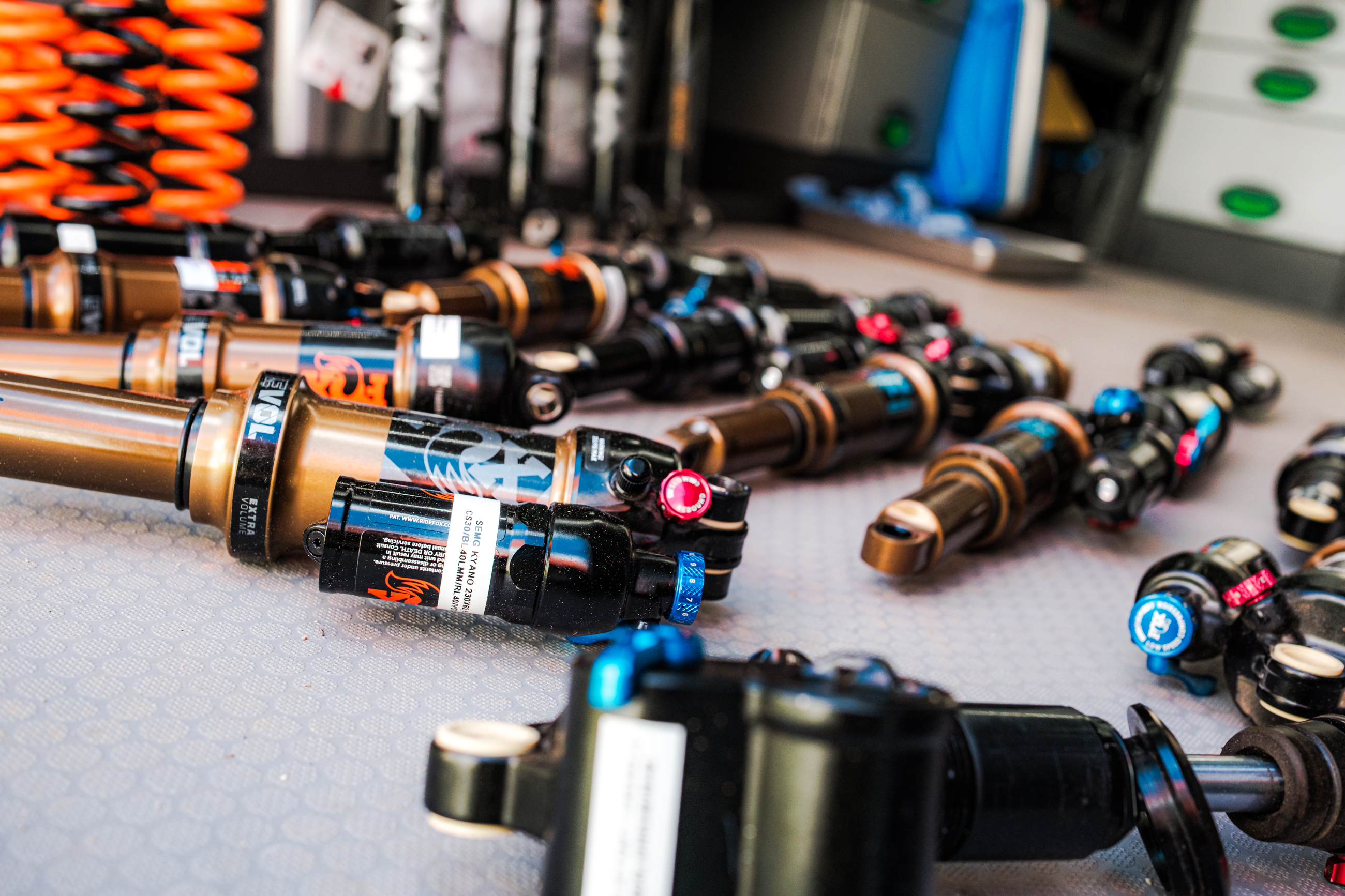 FOX rear shocks at CILO suspension test camp