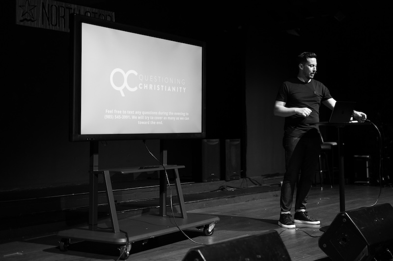 Rob Russell speaking at the first Questioning Christianity event for Restoration Community Church in Mandeville