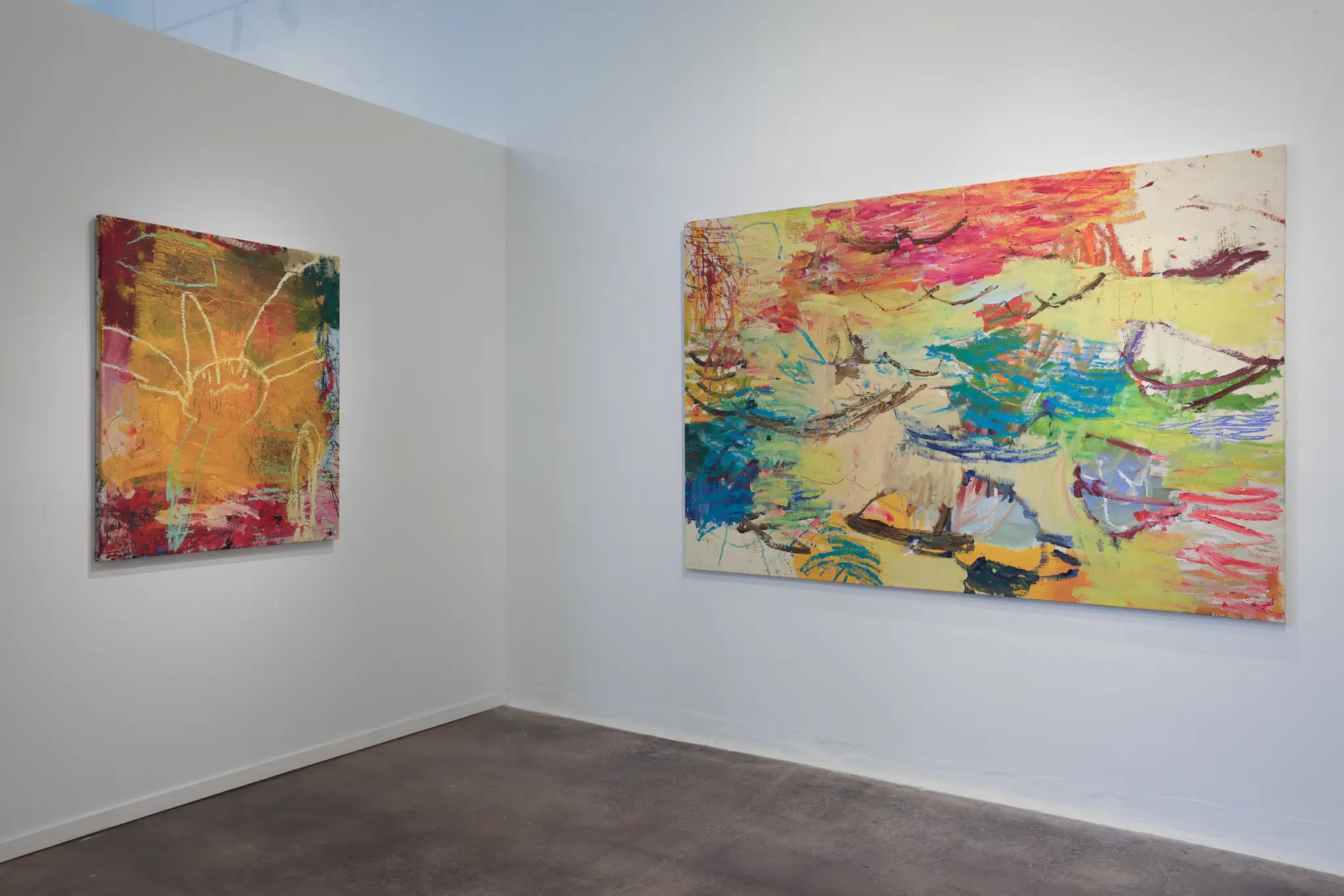 Hyperreal oil painting of draped fabric textile by Murray Clarke, In Three Movements group exhibition, Opa Projects contemporary art gallery Miami 2026