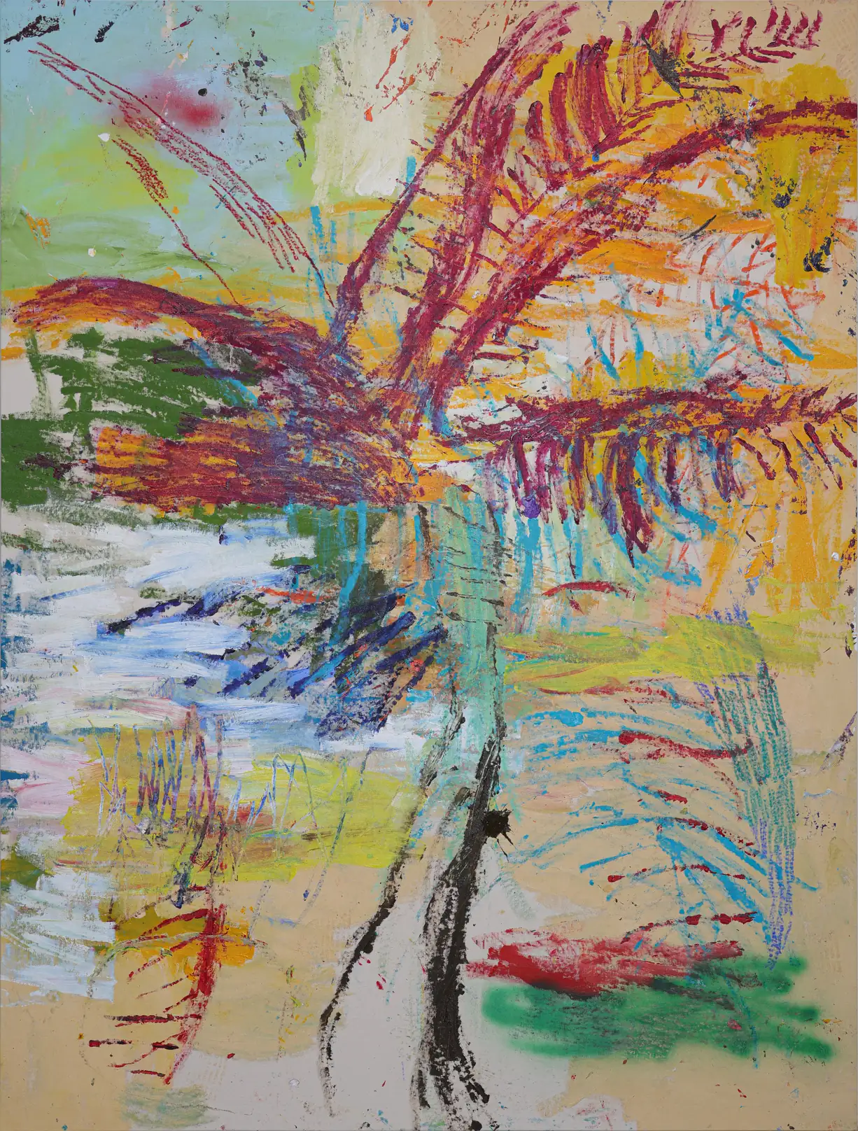 Douglas Knesse gestural expressionist oil painting with dynamic brushwork, Opa Projects gallery Miami, In Three Movements 2026