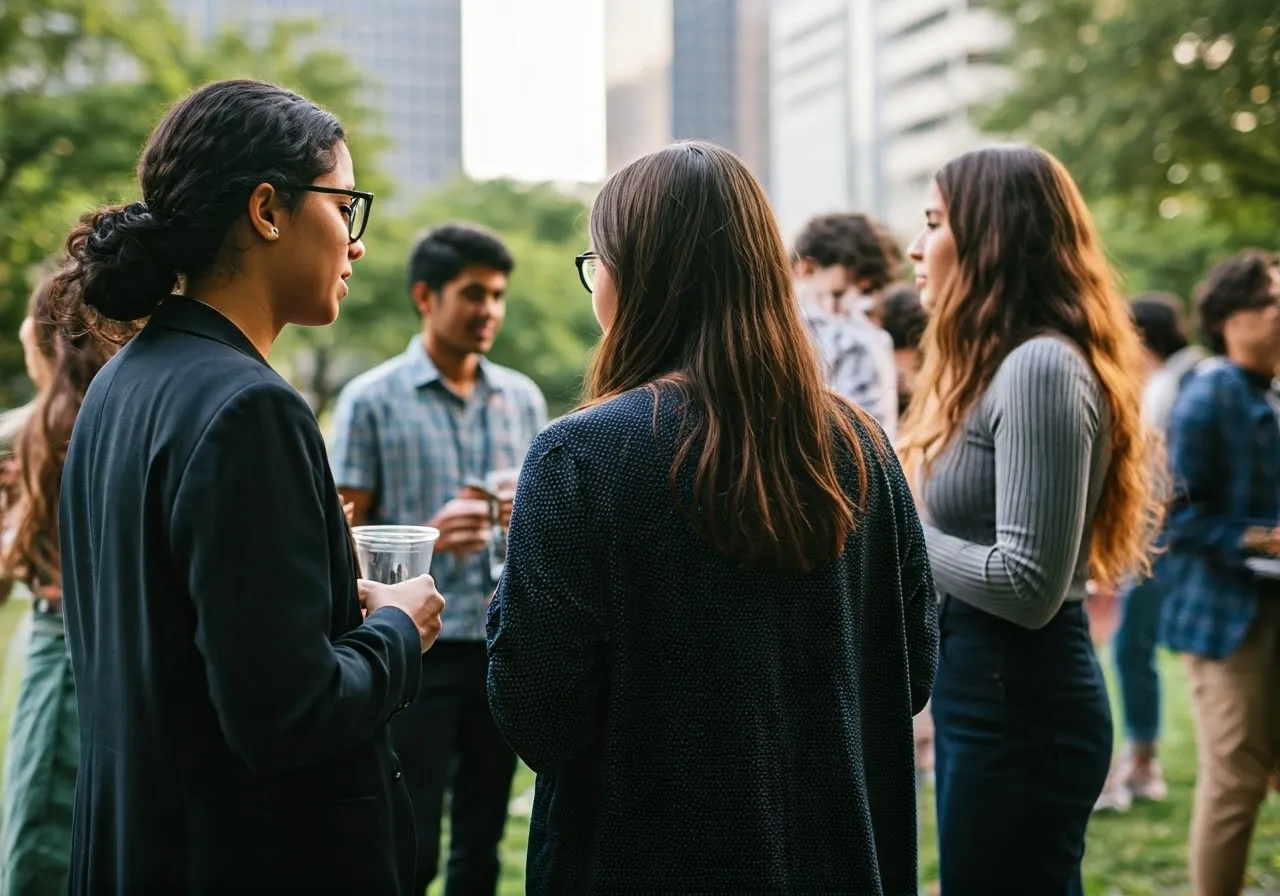 Diverse social gathering in Houston