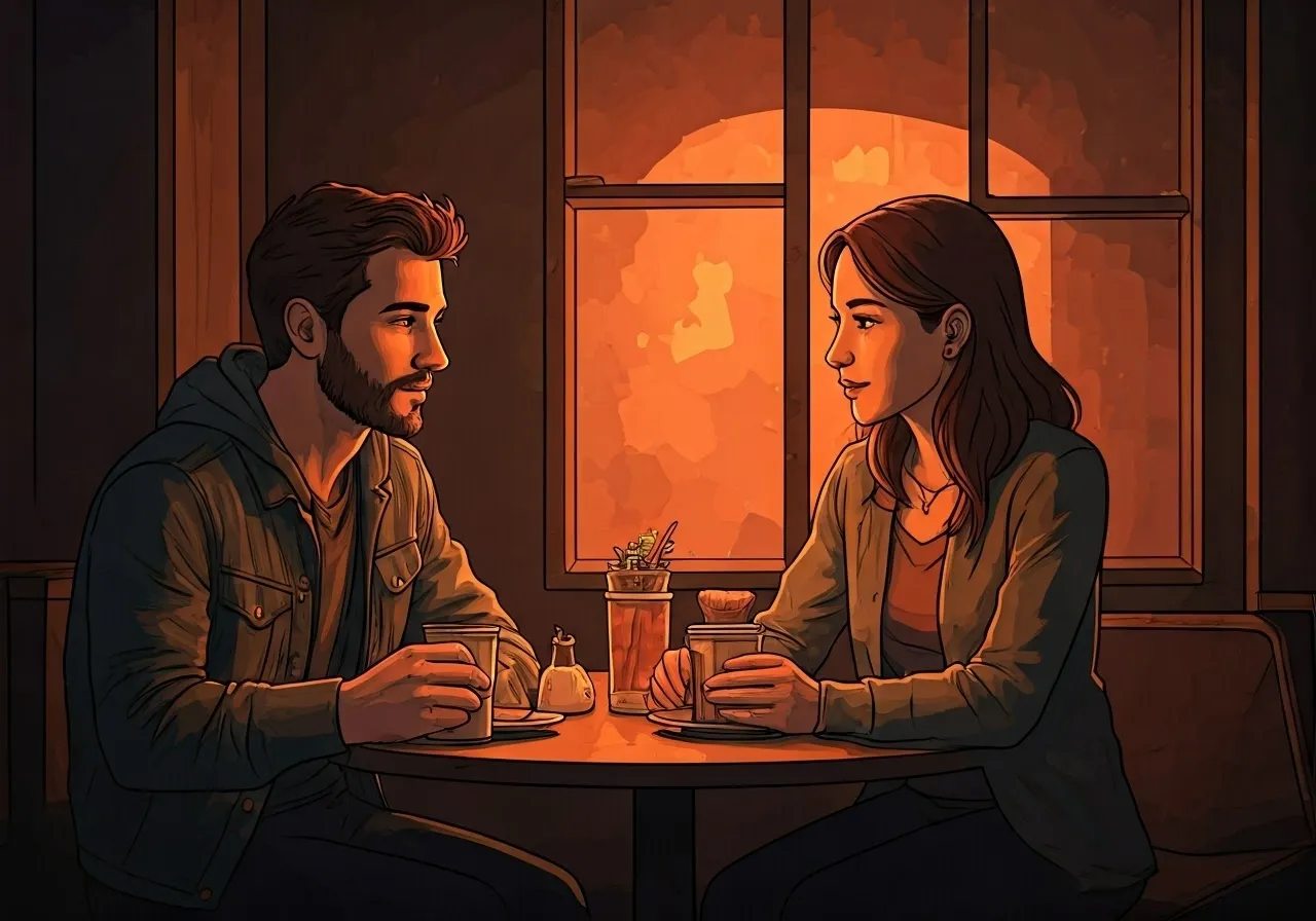 Couple having an intimate conversation
