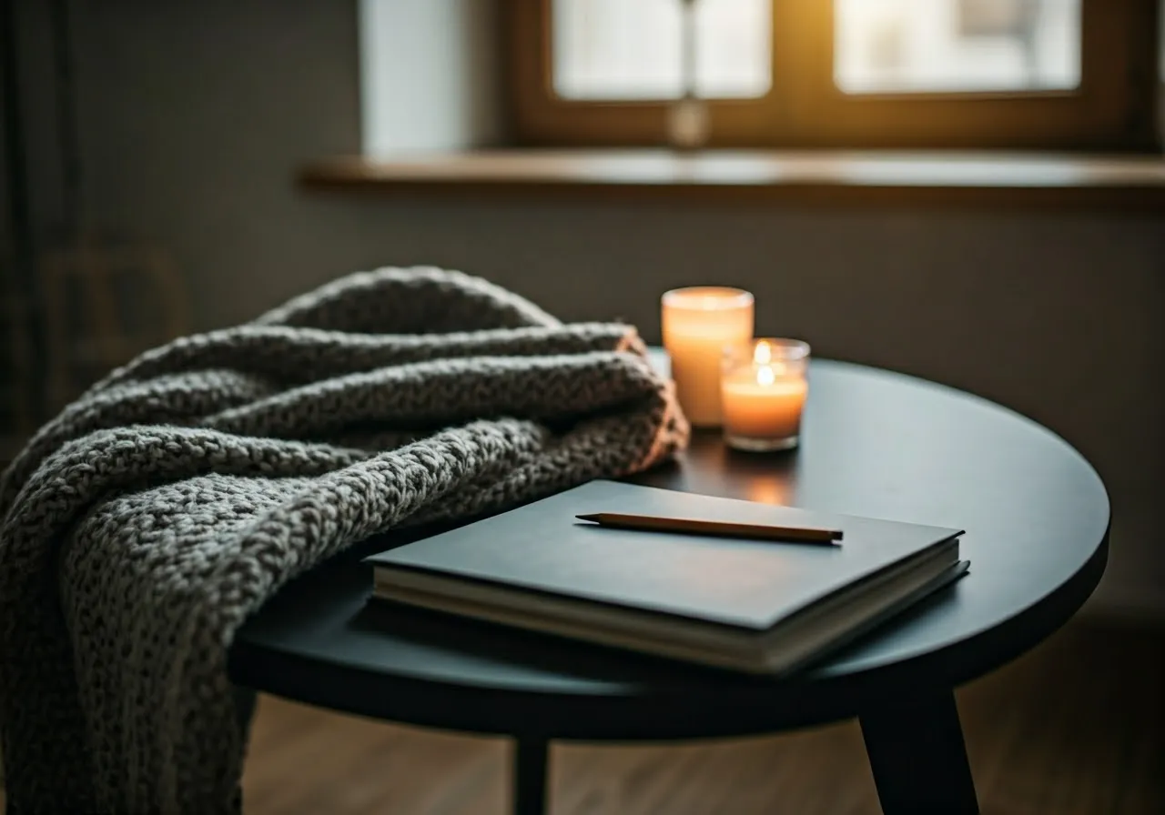 Cozy self-care space by window