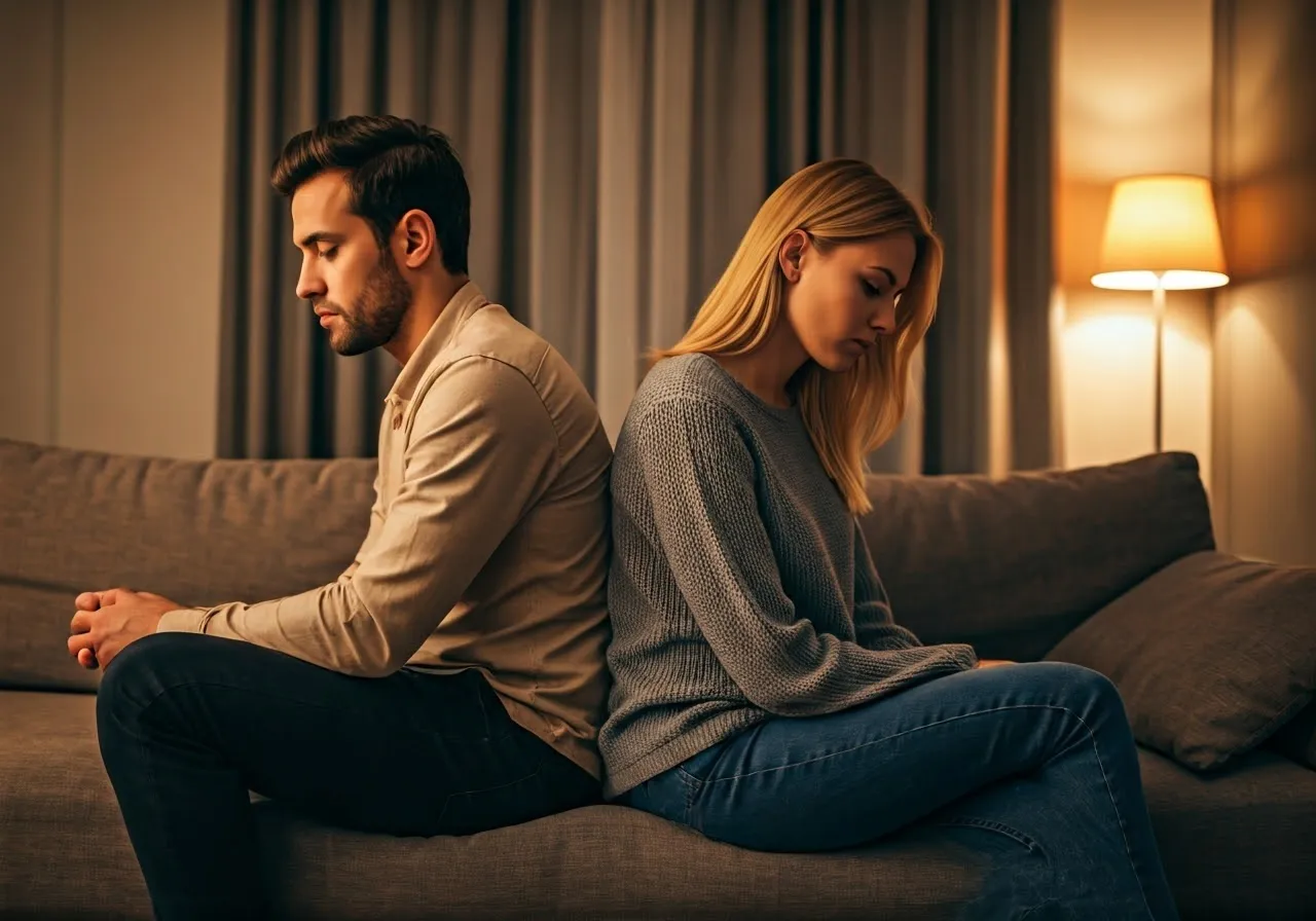 Couple feeling emotionally distant