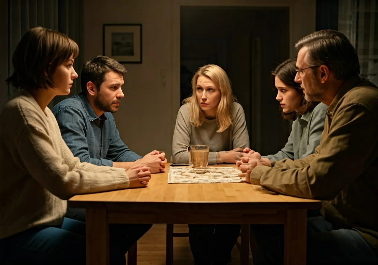 Family discussing feelings of loneliness.