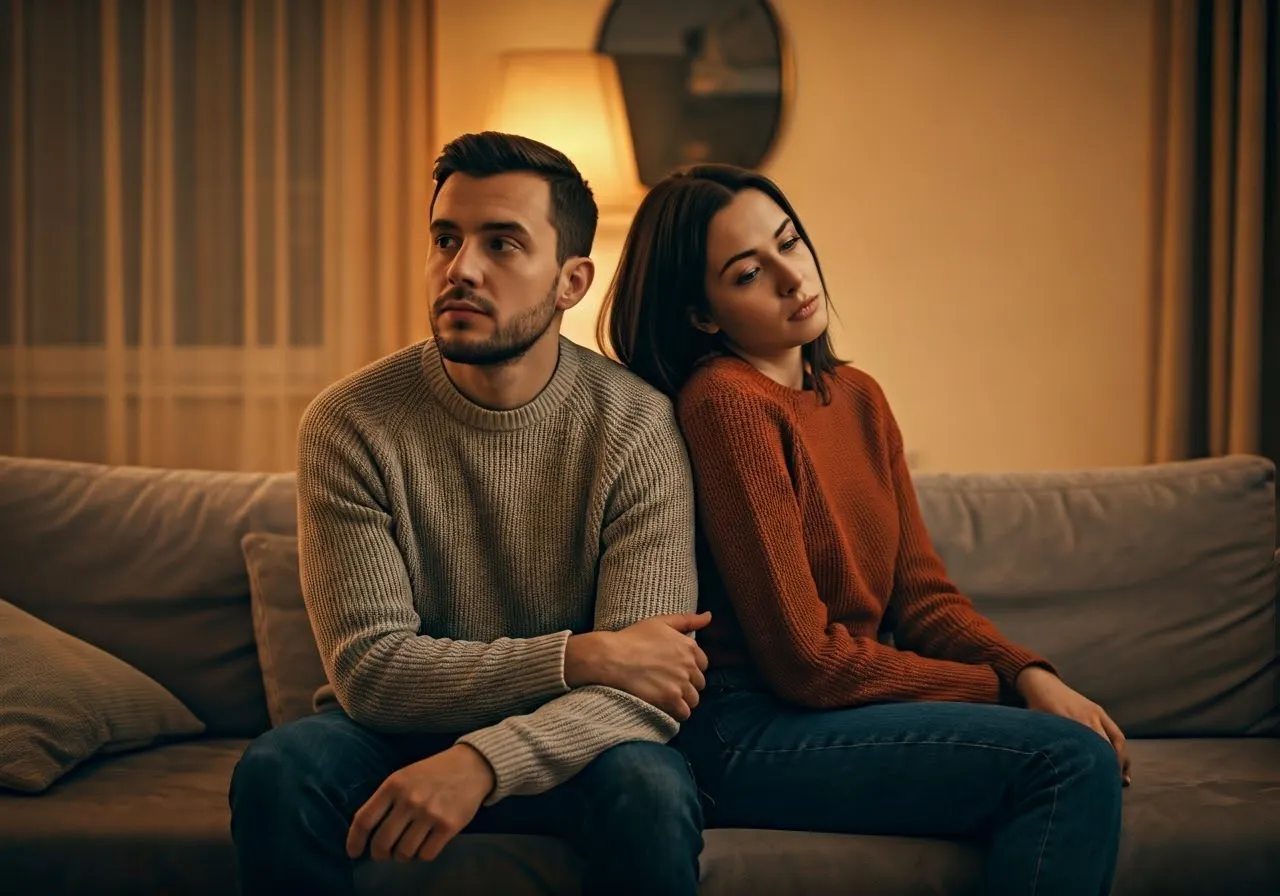 Couple showing marital loneliness