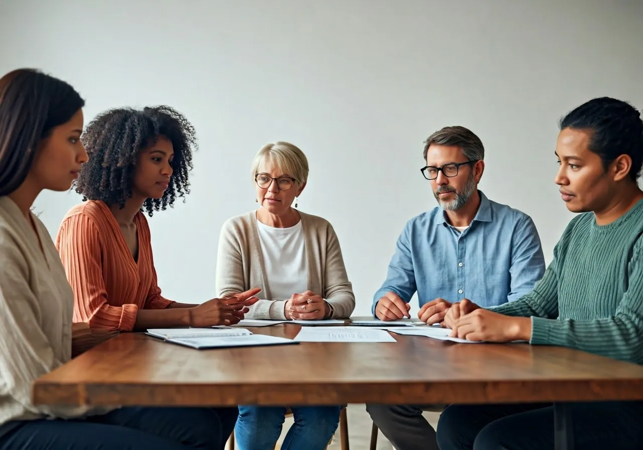 Support group discussing loneliness