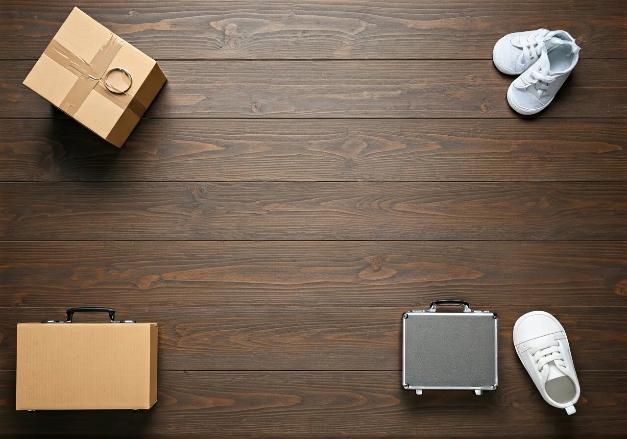 Objects symbolizing life transitions