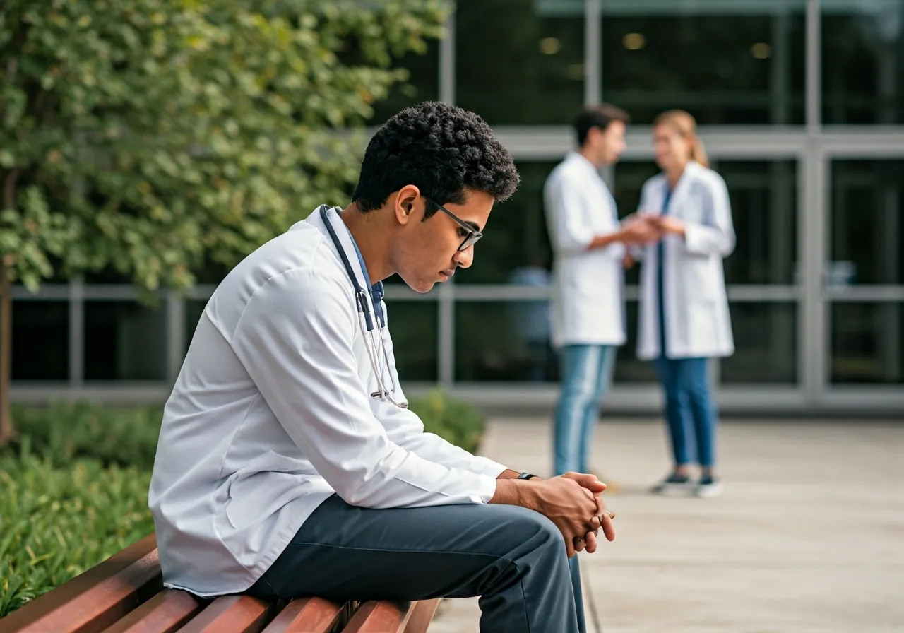 Student alone facing stigma