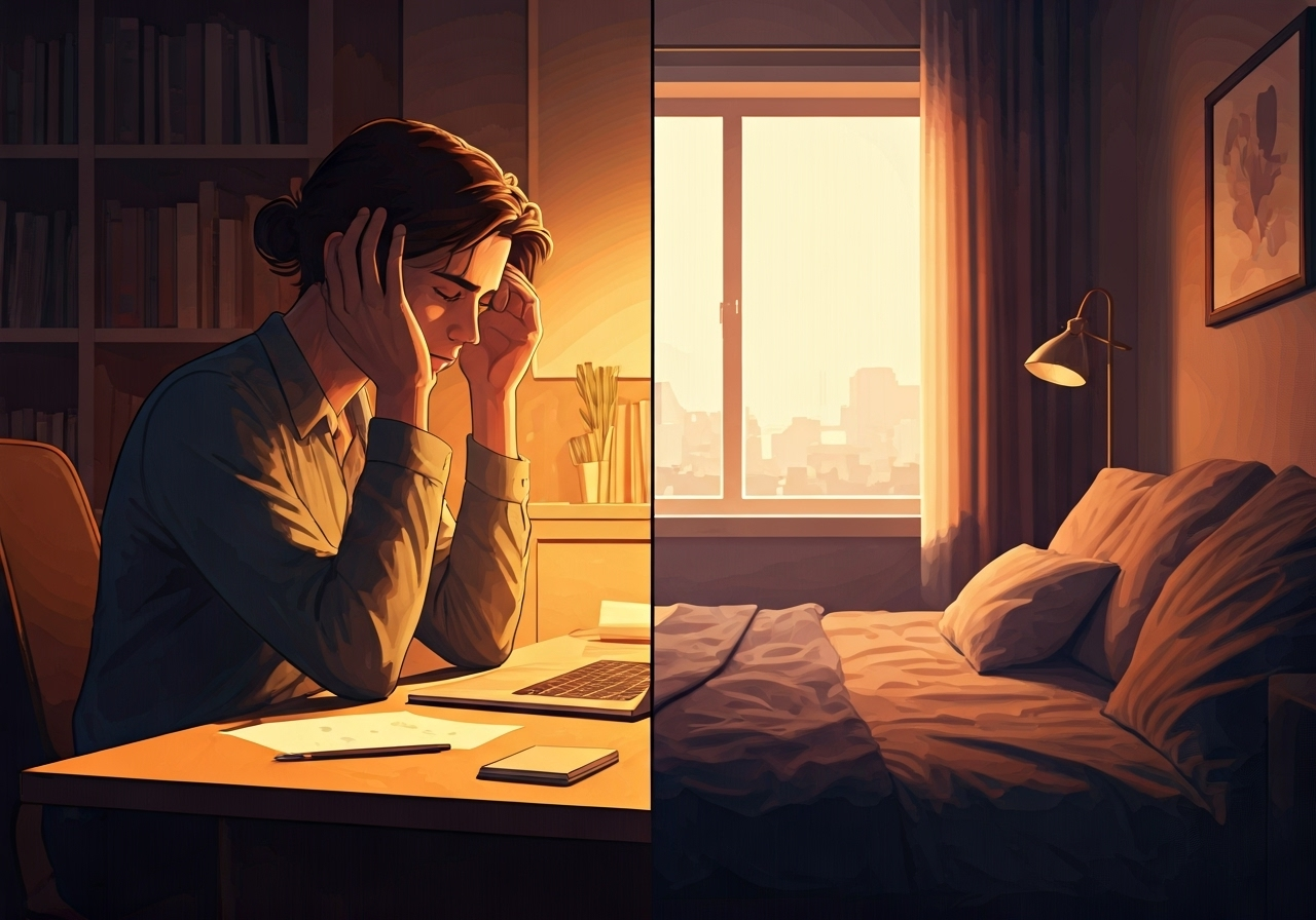 Contrast stress at work and home