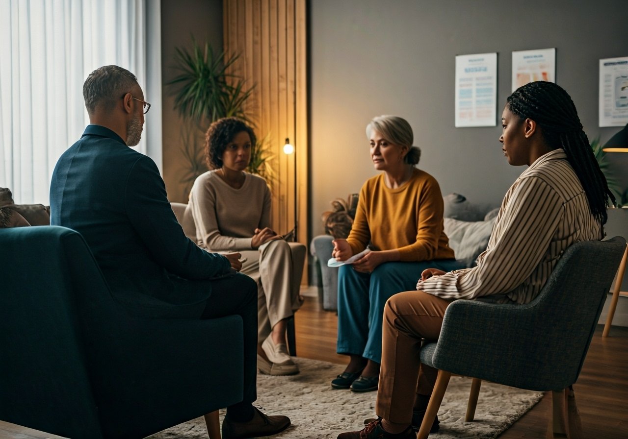 Adult group therapy session