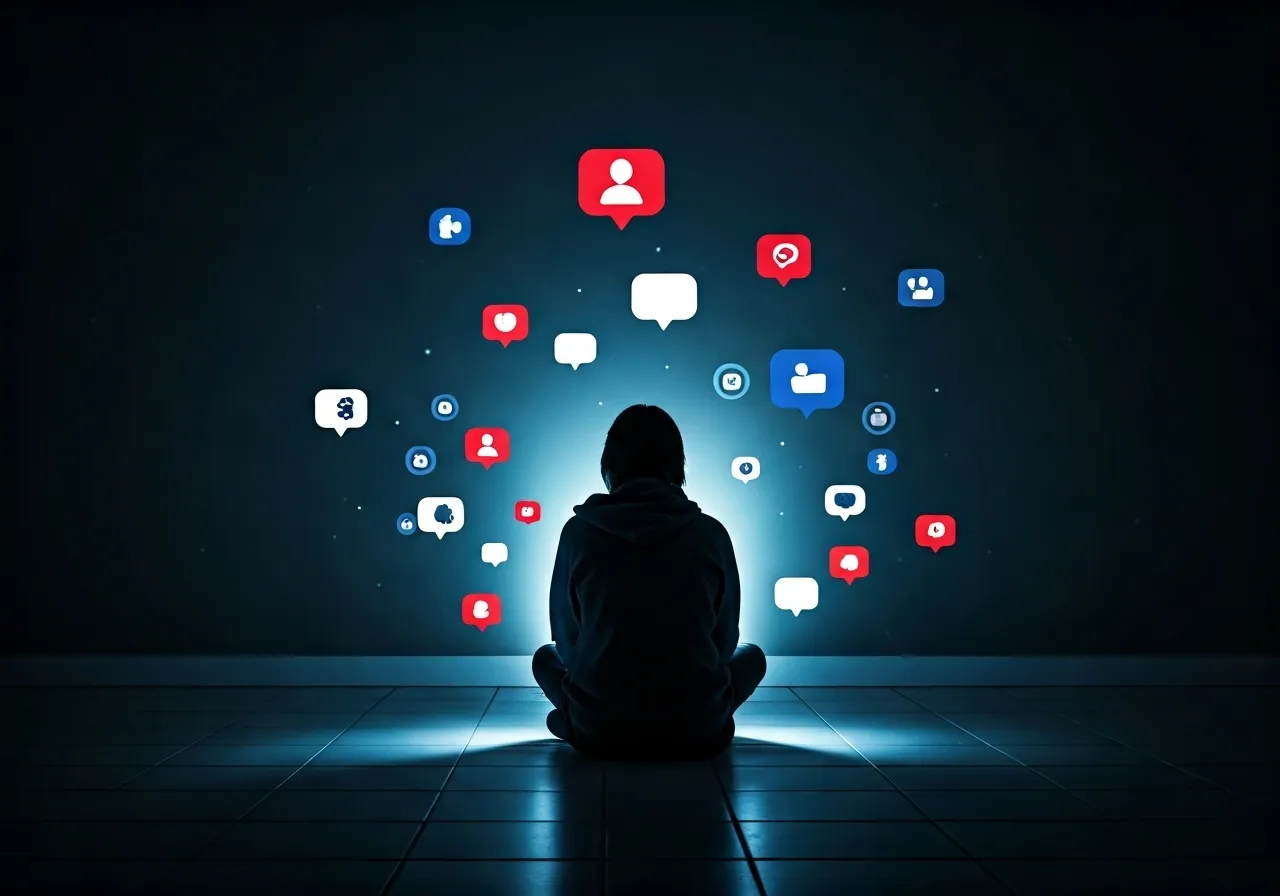 Alone with devices at night