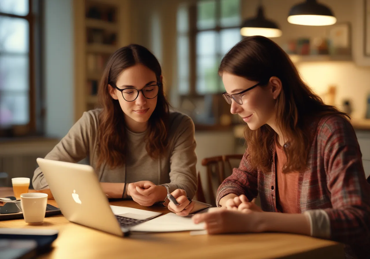 Parent and teen discuss phone use