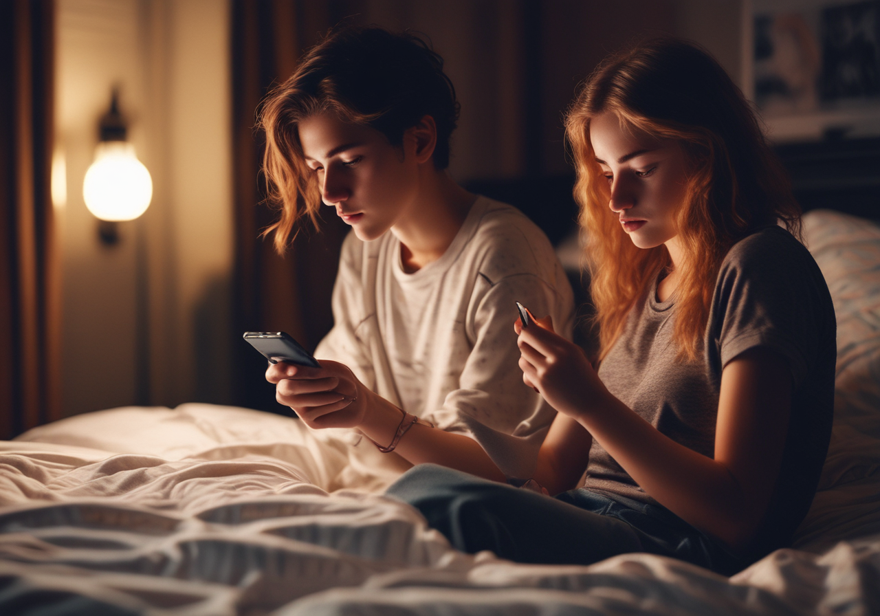 Teen alone with phone at night