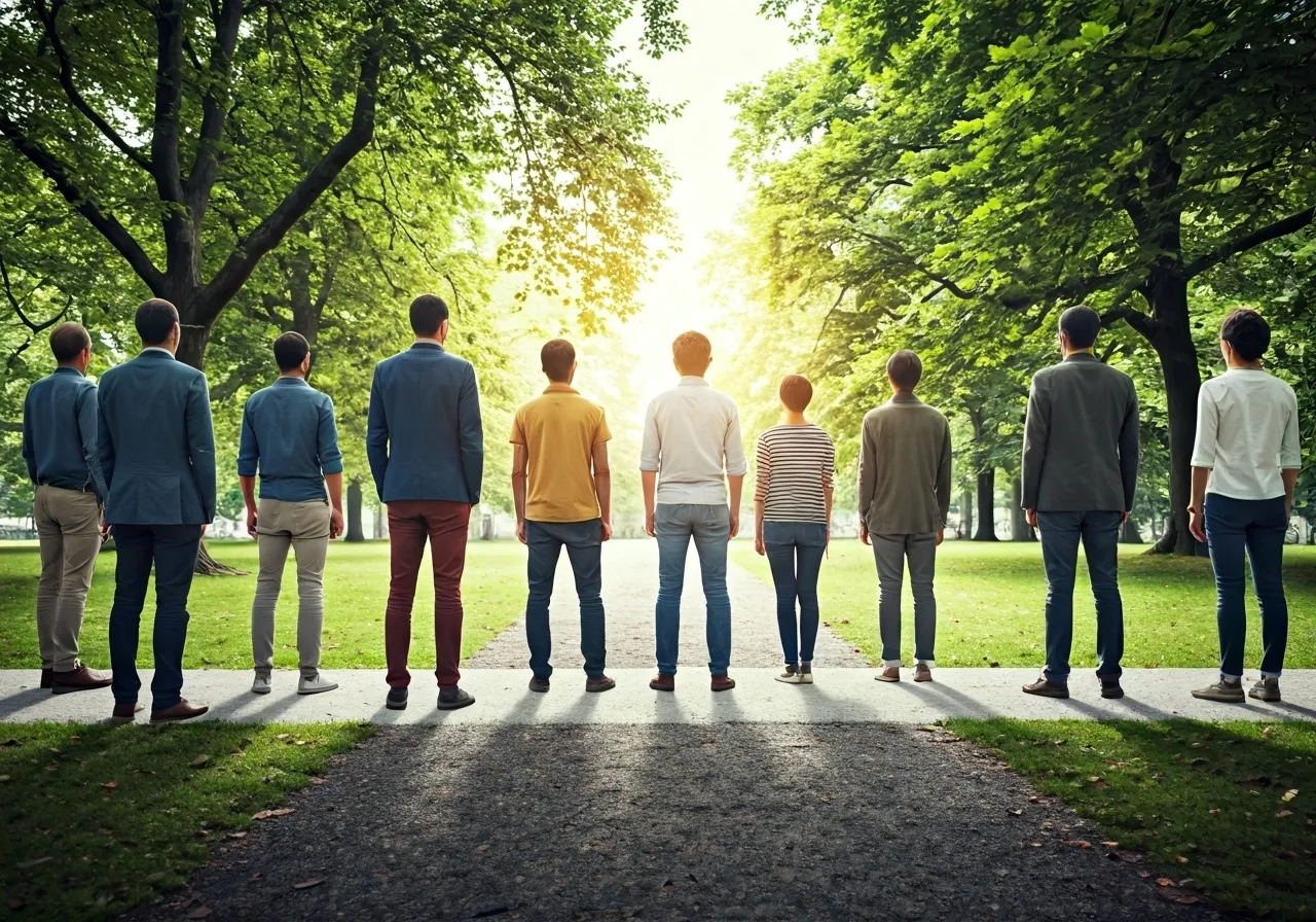 group at crossroads outdoors