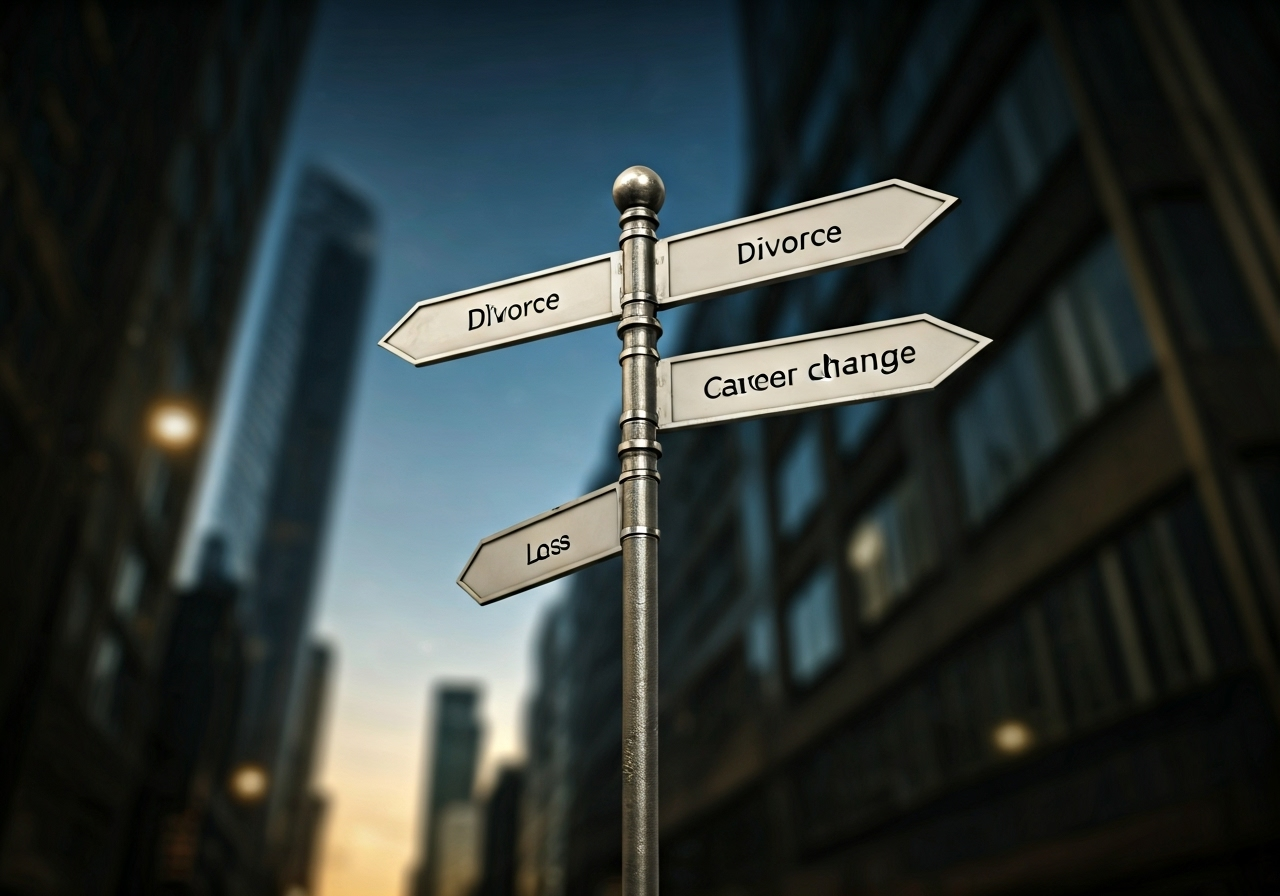 Crossroads signpost life changes