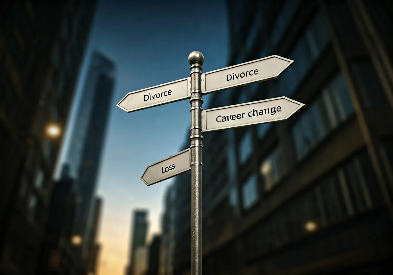 Crossroads signpost life changes