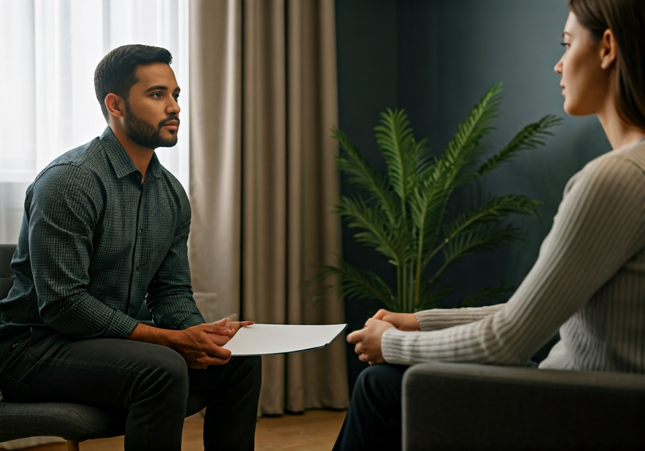 Counselor and client in session