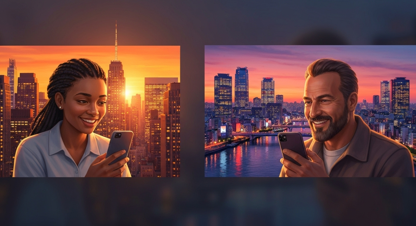 Video call between two cities