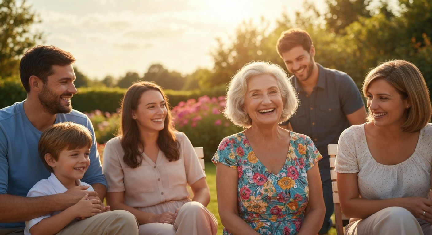 Seniors enjoying company outdoors