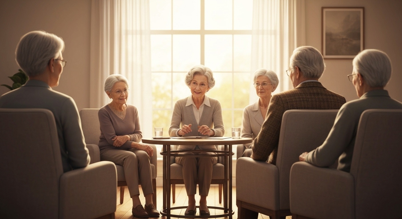 Elderly group in counseling session