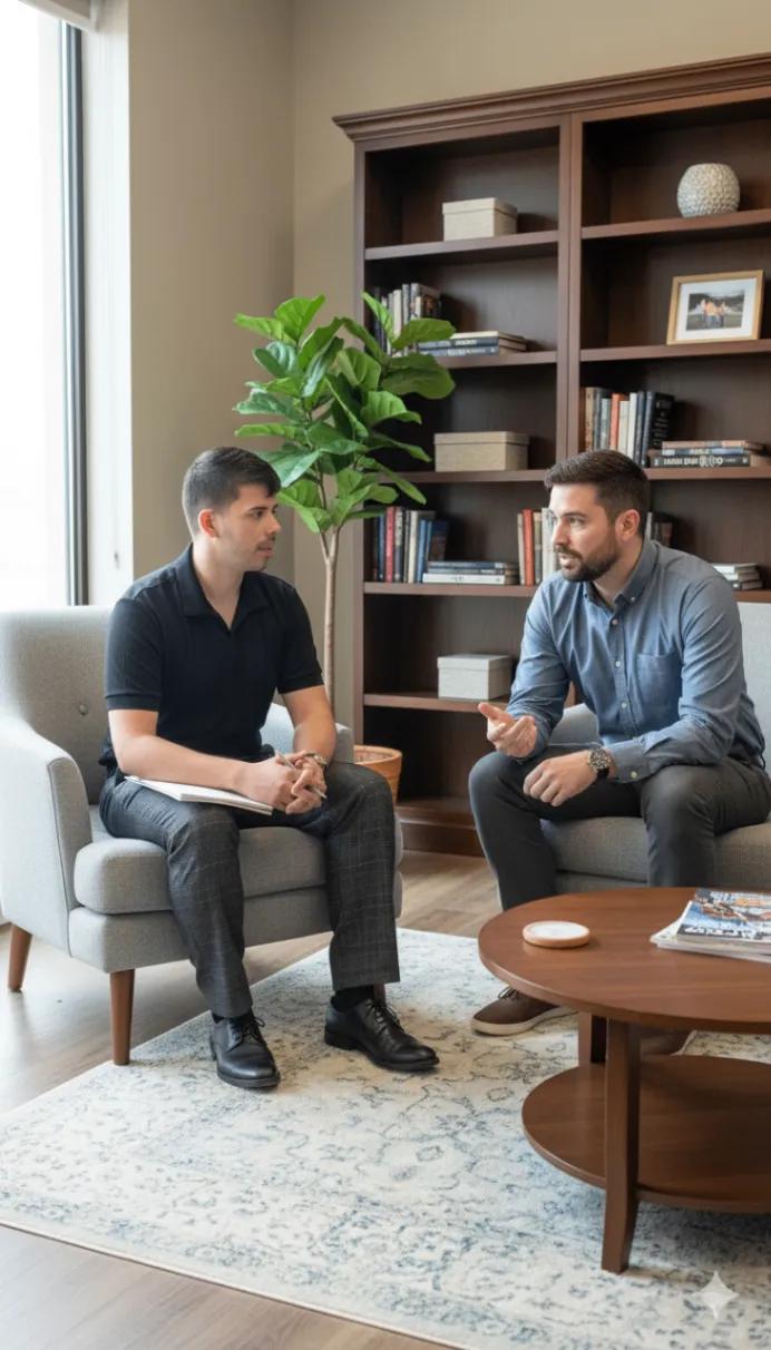 Men's counseling session in Houston