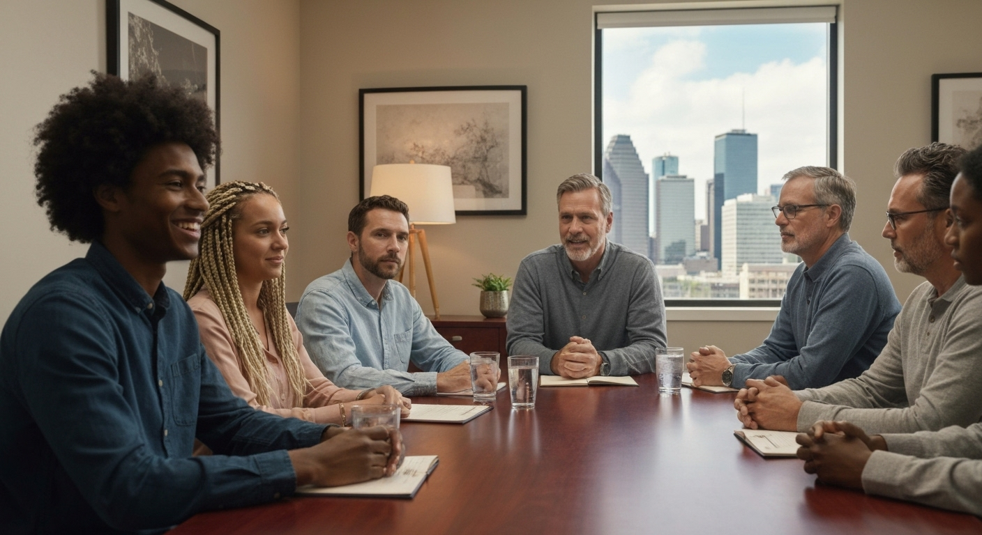 Group therapy session in Houston