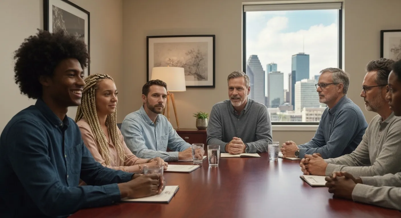 Group therapy session in Houston