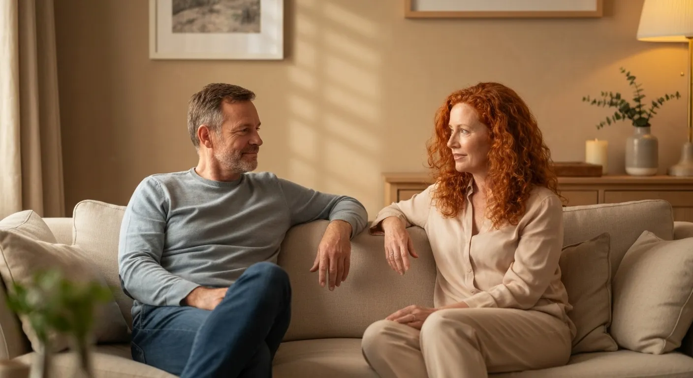Couple having peaceful conversation