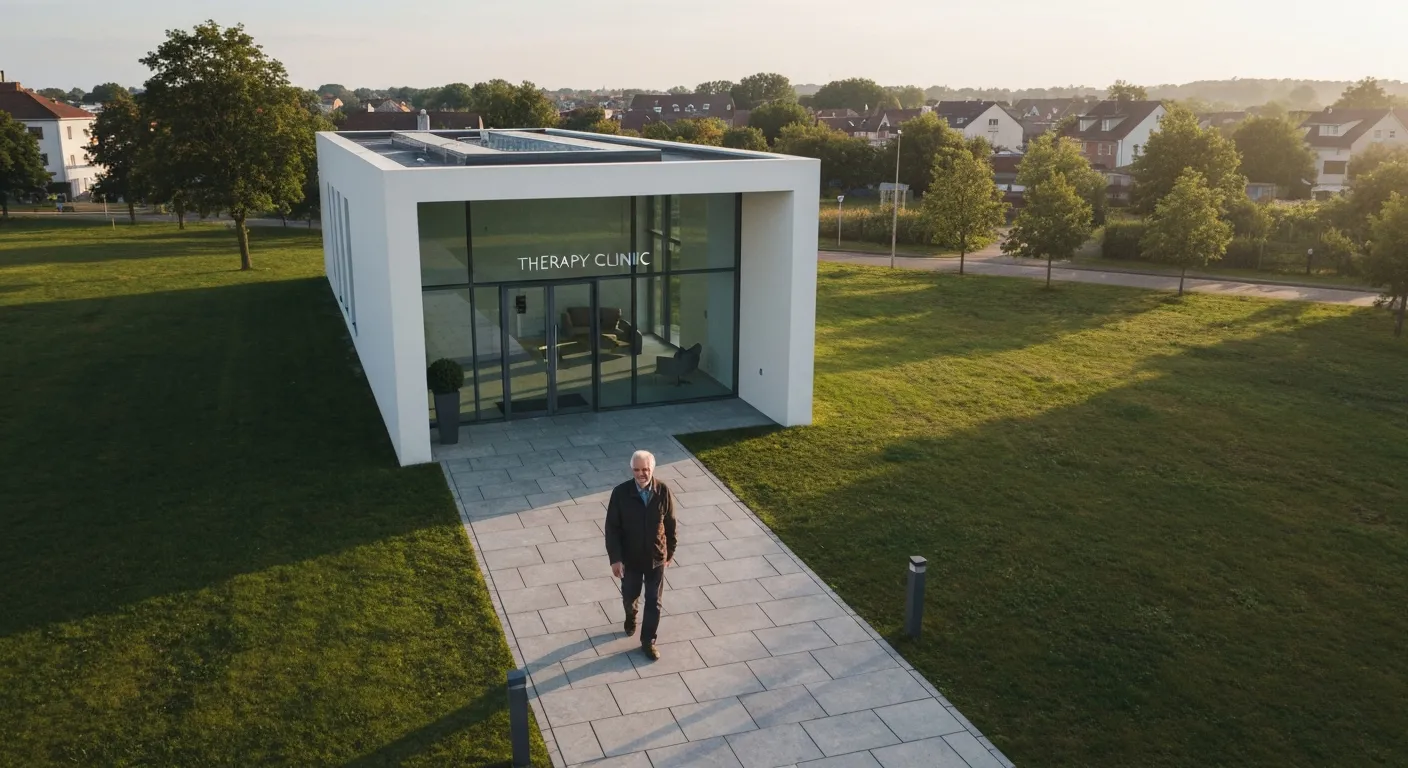 Man approaching therapy clinic