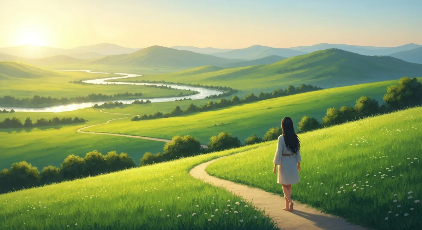 Serene path representing PTSD journey