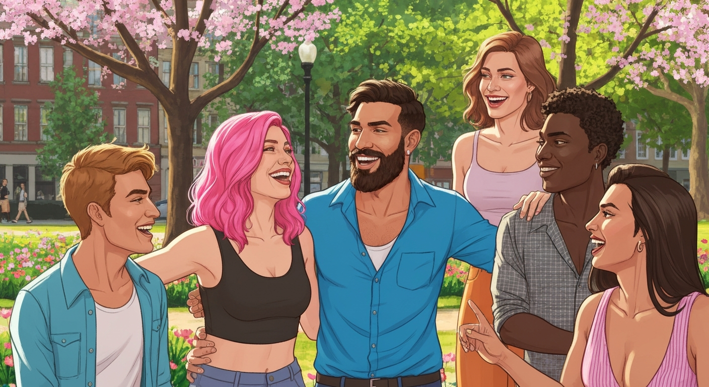 Diverse transgender group supporting each other