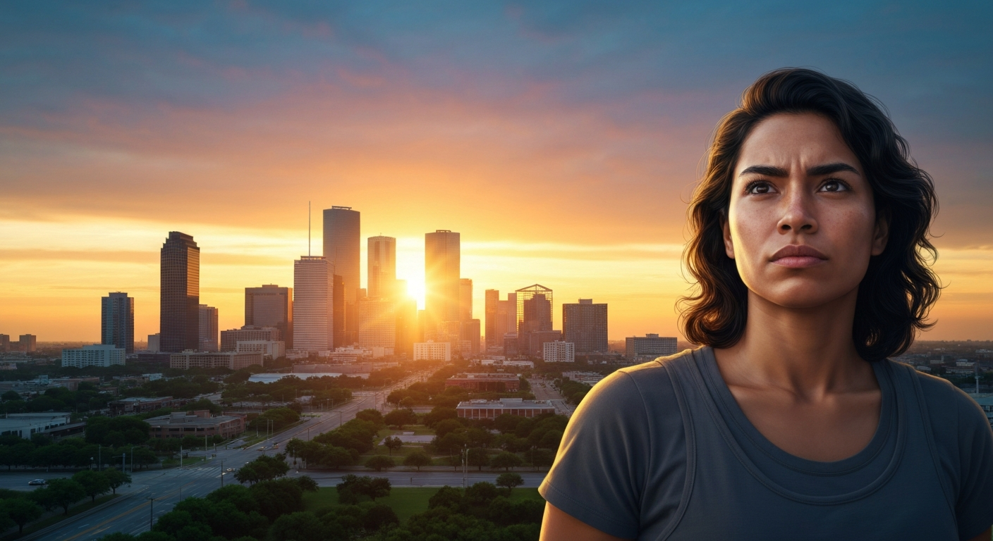 Confident trauma survivor at sunrise