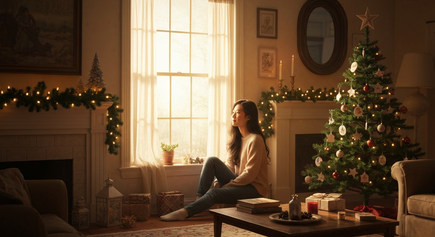 peaceful winter holiday reflection