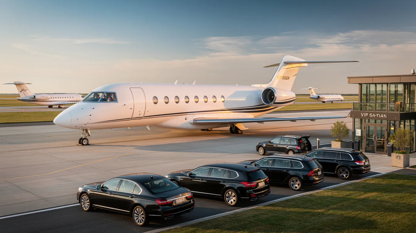 The image depicts a sleek private jet, showcasing the luxurious interior designed for comfort and efficiency, with ample cabin space for passengers. This midsize jet, potentially a Cessna Citation or a Dassault Falcon, is perfect for intercontinental flights, highlighting its exceptional range and performance capabilities.