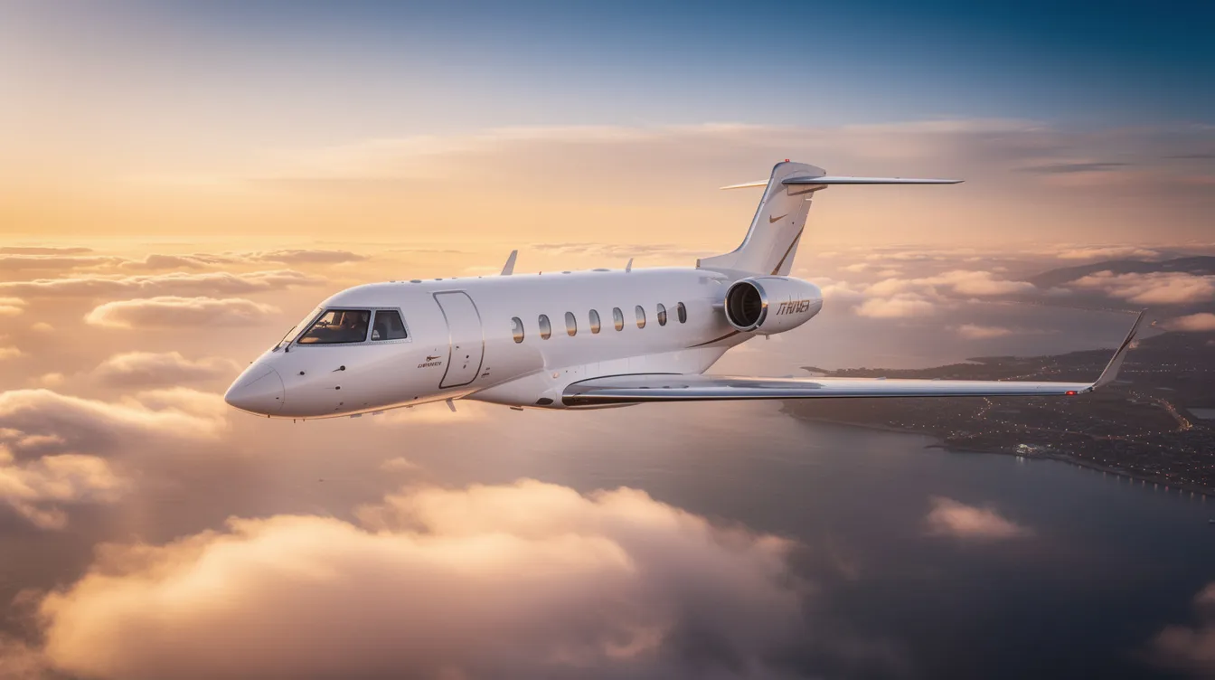 The image depicts a sleek private aircraft parked in a spacious hangar, highlighting its polished exterior and modern design, including a Garmin GTN display visible through the cockpit. This scene represents the world of private aviation, where potential buyers can contact the owner to learn more about aircraft for sale in California and Utah, emphasizing performance and hassle-free maintenance.